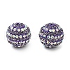 Stripe Pattern Polymer Clay Rhinestone Beads CLAY-NH0001-01K-1