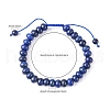 Adjustable Natural Lapis Lazuli Braided Bead Bracelets BJEW-F369-A15-4