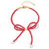 Glass Seed Beaded Bowknot Bracelets for Women ZN6735-1-2