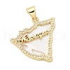Rack Plating Brass Micro Pave Cubic Zirconia Pendants KK-K293-26G-1