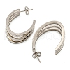 Tarnish Resistant Letter C 202 Stainless Steel Multi Layered Stud Earrings EJEW-H003-14P-2