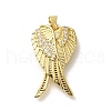 Rack Plating Brass with Cubic Zirconia Pendants KK-Z086-14G-02-1