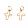 Brass Tiny Cross Charms X-KK-G258-02-NR-1