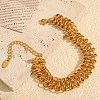 304 Stainless Steel Ring Link Chain Bracelets for Women BJEW-S165-02G-1