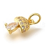 Brass Micro Pave Cubic Zirconia Charms KK-M295-21G-2