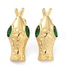 Snake Head 304 Stainless Steel Pave Cubic Zirconia Stud Earrings for Women EJEW-G390-01G-02-1