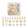 Spritewelry 56Pcs 14 Style 201 Stainless Steel Stud Earring Findings with Hole and 304 Stainless Steel Pins and Ear Nuts DIY-SW0001-11-1