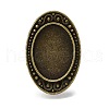 Adjustable Alloy Oval Pad Ring Settings X-PALLOY-S043-07AB-LF-1