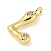 Rack Plating Brass Micro Pave Cubic Zirconia Pendants KK-A200-24G-L-2