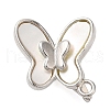 Brass with Natural Shell Fold Over Clasps KK-G505-27P-1