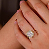 Brass Micro Pave Cubic Zirconia Finger Rings for Women FS-WG378B2-03-3