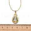Brass Clear & Blue Cubic Zirconia Nossa Senhora Aparecida Virgin Pendant Necklaces for Women NJEW-U039-01B-G-5