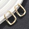 Rectangle Brass Hoop Earrings EJEW-D320-24G-2