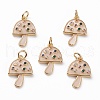 Brass Micro Pave Colorful Cubic Zirconia Pendants X-KK-C100-09G-1
