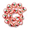 Handmade Lampwork Enamel Beads Heart with Cherry LAMP-V001-06A-2