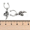 Snake 316 Surgical Stainless Steel Dangle Half Hoop Earrings for Women EJEW-G416-50AS-5