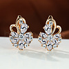 Brass Micro Pave Cubic Zirconia Hoop Earrings WG0C687-10-1