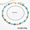 Elegant Bohemian Style Handmade Synthetic Turquoise Column Beaded Necklaces for Women's Date Gift PZ3829-5