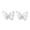 Brass Micro Pave Clear Cubic Zirconia Pendants KK-B102-14S-1