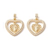 Religion Theme Brass Micro Pave Clear Cubic Zirconia Pendants KK-D067-25G-RS-1