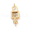 Brass Micro Pave Clear Cubic Zirconia Links Connectors ZIRC-L100-055G-4