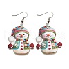Snowman Acrylic & Alloy Dangle Earrings WG13ED8-01-1