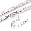 Brass Flat Snake Chain Necklaces for Women Men NJEW-N054-04P-2