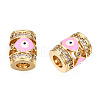 Brass Micro Pave Cubic Zirconia Beads KK-N227-90E-1