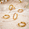   3Pairs 3 Colors Real 18K Gold Plated 304 Stainless Steel Huggie Hoop Earrings with Cubic Zirconia EJEW-PH0001-27-5