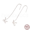 Anti-Tarnish Rhodium Plated 925 Sterling Silver Bowknot Threader Earrings EJEW-P195-03P-5