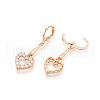 Brass Micro Pave Cubic Zirconia Leverback Earrings EJEW-N058-18A-G-3