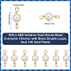 SUNNYCLUE 30Pcs ABS Imitation Pearl Round Bead Connector Charms KK-SC0005-21-2