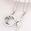 2Pcs 2 Style Alloy Musical Note Matching Puzzel Pendant Necklaces Set PW-WG57945-01-2