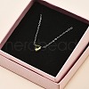 304 Stainless Steel Olive Cubic Zirconia Triangle Pendant Necklaces for Women NJEW-Z064-01P-3