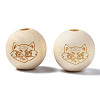 Unfinished Natural Wood European Beads WOOD-S045-147-2