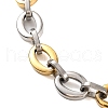 201 Stainless Steel Oval Link Chain Bracelets BJEW-B078-123GP-2