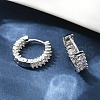 Brass Micro Pave Cubic Zirconia Hoop Earrings EJEW-M082-11P-5