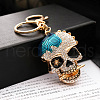 Alloy Rhinestone Pendant Keychain SKUL-PW0002-063D-1