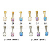 Stainless Steel & Synthetic Opal Threadless Labrets WG3C897-05-4
