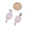 304 Stainless Steel Faceted Bicone Glass Beads Dangle Stud Earrings EJEW-WZ00437-02-3