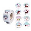 8 Patterns Santa Claus Round Dot Self Adhesive Paper Stickers Roll DIY-A042-01J-1