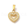 Ion Plating(IP) 304 Stainless Steel Micro Pave Cubic Zirconia Pendants STAS-H228-04G-04-1