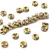 Rack Plating Brass Crystal Rhinestone Rondelle Space Beads RB-D303-G-1