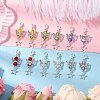 12Pcs 6 Colors Transparent Electroplate Glass Pendant Decorations HJEW-JM03144-1