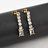 304 Stainless Steel Clear Cubic Zirconia Tassel Stud Earrings EJEW-Z094-01F-G-2