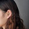 6Pcs 6 Style Cross & Flat Round & Horse Eye & Moon Clear Cubic Zirconia Stud Earrings EJEW-SZ0001-69-3