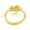 Butterfly Brass Micro Pave Clear Cubic Zirconia Open Cuff Rings for Women RJEW-U003-04G-3