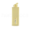 Brass Micro Pave Clear Cubic Zirconia Pendants KK-P266-06G-I-1