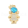 Brass Micro Pave Cubic Zirconia Pendants KK-I723-33G-1
