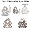 SUNNYCLUE 40PCS 2Style Tibetan Style Alloy Pendants FIND-SC0008-48-2